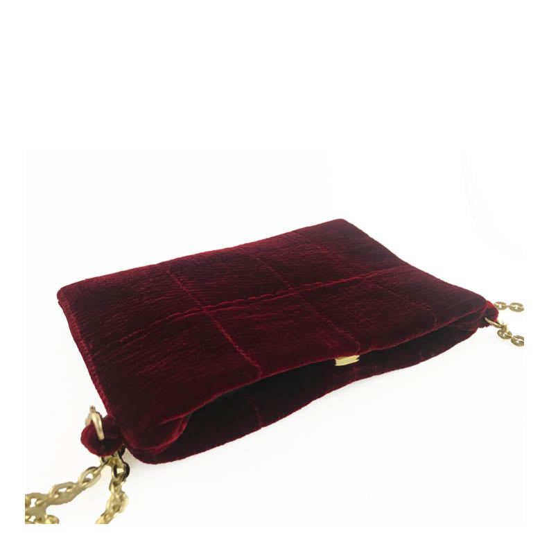 QUILTED VELVET POUCH BAG